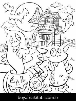 Evler boyama sayfası – çocuklar için, çizgi film temalı