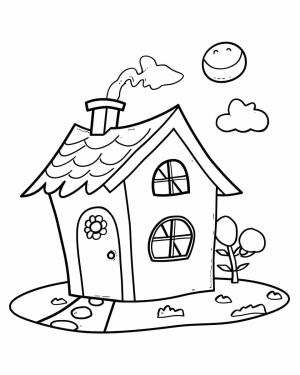 Evler boyama sayfası,  coloring page, Evler sevimli çiz, 