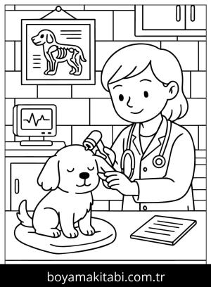 Evcil Hayvan Dükkanı boyama sayfası,  coloring page, , Taking Care Puppy In Pets Store