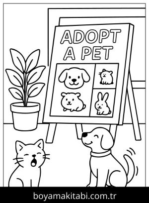 Evcil Hayvan Dükkanı boyama sayfası,  coloring page, , Cute Pets Store