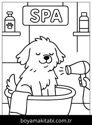 Evcil Hayvan Dükkanı boyama sayfası,  coloring page, , Dog Taken Care In Pet Spa