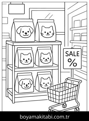 Evcil Hayvan Dükkanı boyama sayfası,  coloring page, , Pets Store For Kids
