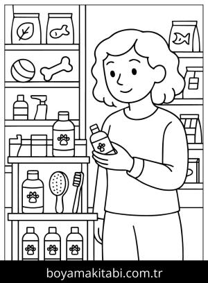 Evcil Hayvan Dükkanı boyama sayfası,  coloring page, , Foods In Pets Store