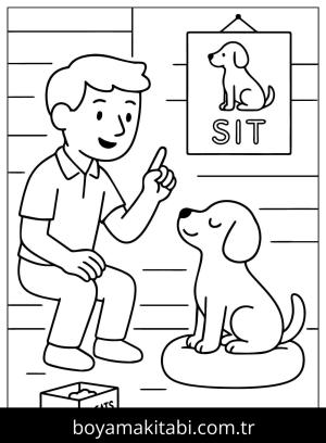 Evcil Hayvan Dükkanı boyama sayfası,  coloring page, , Training Dog In Pets Store