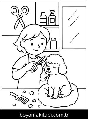 Evcil Hayvan Dükkanı boyama sayfası,  coloring page, , Cute Poodle In Pets Store