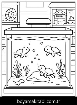 Evcil Hayvan Dükkanı boyama sayfası,  coloring page, , Pets Store With Baby Turtles