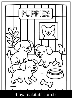 Evcil Hayvan Dükkanı boyama sayfası,  coloring page, , Puppies Of Pets Store