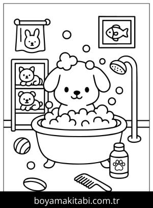Evcil Hayvan Dükkanı boyama sayfası,  coloring page, , Cute Puppy In Pets Store