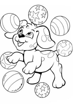 Evcil Hayvanlar boyama sayfası,  coloring page, Mutlu Köpek Yavrusu Resim, 