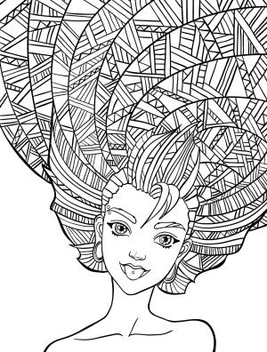 Evde Saç boyama sayfası,  coloring page, Havalı Saç, 