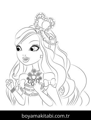 Ever After High boyama sayfası – basit çizim, kolay boyama