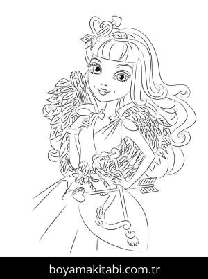 Ever After High boyama sayfası – sevimli karakter, sanatsal çalışma