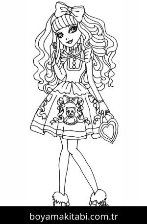 Ever After High boyama sayfası – basit çizim, kolay boyama