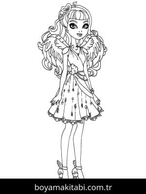 Ever After High boyama sayfası – çizgi film temalı, basit çizim