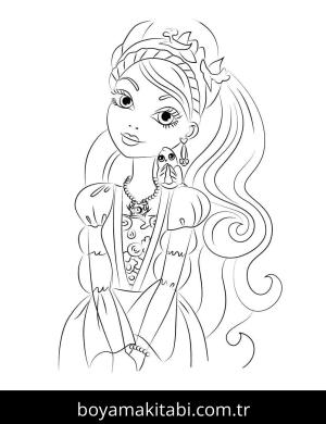 Ever After High boyama sayfası – eğlenceli etkinlik, el becerilerini geliştirir