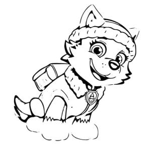 Everest Paw Patrol boyama sayfası,  coloring page, Güzel Everest Paw Patrol, 