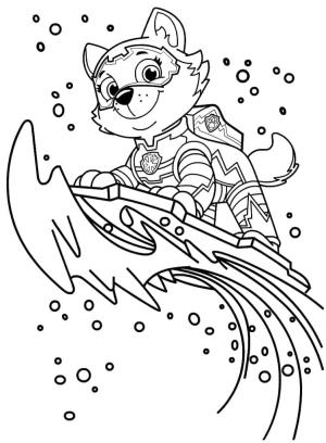 Everest Paw Patrol boyama sayfası,  coloring page, Mighty Pups Everest, 