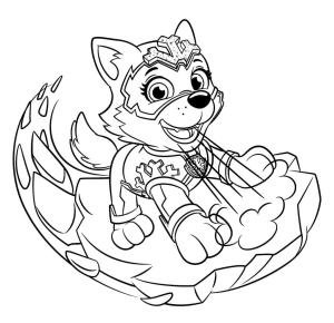 Everest Paw Patrol boyama sayfası,  coloring page, Paw Patrol Mighty Pups’tan Everest, 