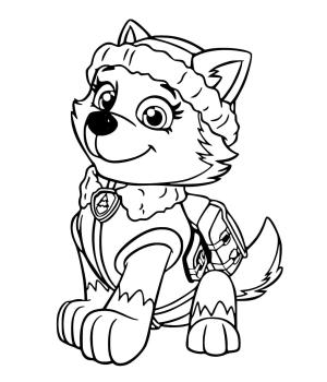 Everest Paw Patrol boyama sayfası,  coloring page, Everest Paw Patrol resim, 