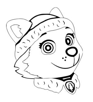 Everest Paw Patrol boyama sayfası,  coloring page, Gülümseyen Everest Paw Patrol, 