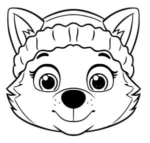 Everest Paw Patrol boyama sayfası,  coloring page, Everest Paw Patrol Yüzü, 