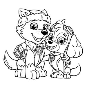 Everest Paw Patrol boyama sayfası,  coloring page, Everest Paw Patrol yazdırılabilir, 