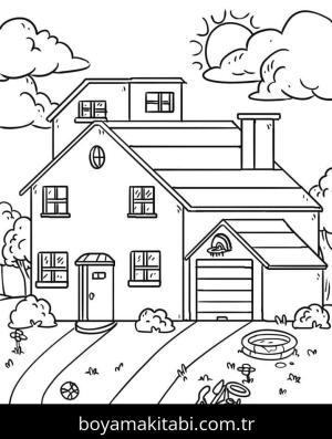 Evler Boyama Sayfaları