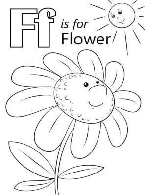 F Harfi boyama sayfası,  coloring page, Çiçek Harf F, 