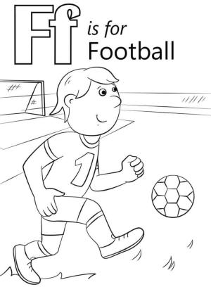 F Harfi boyama sayfası,  coloring page, Futbol Harfi F, 