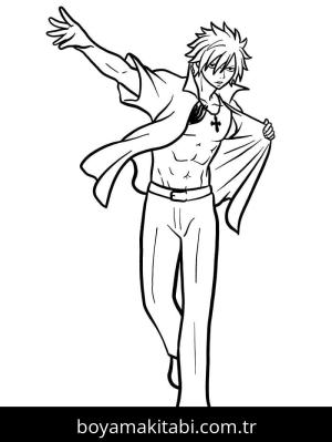 Fairy Tail boyama sayfası – kolay boyama, eğitici aktivite