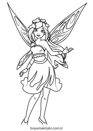 Fairy boyama sayfası – evde etkinlik, ücretsiz yazdır