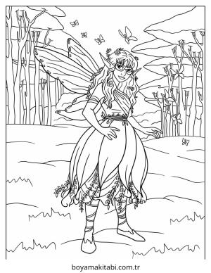 Fairy boyama sayfası – PDF indir, sevimli karakter