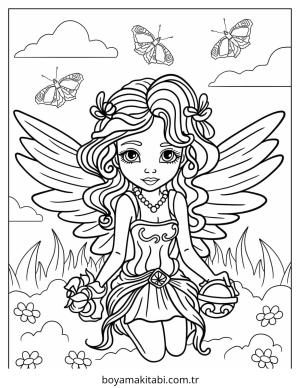 Fairy boyama sayfası – el becerilerini geliştirir, boyama çalışması