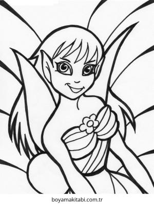 Fairy boyama sayfası – sanatsal çalışma, çocuklar için