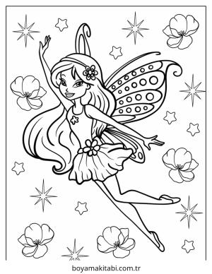 Fairy boyama sayfası – yaratıcılık, eğlenceli etkinlik