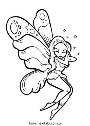 Fairy boyama sayfası – çocuklar için, çizgi film temalı