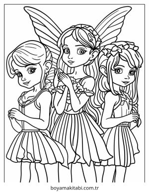 Fairy boyama sayfası – evde etkinlik, ücretsiz yazdır