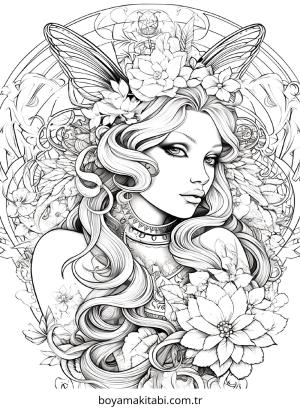 Fairy boyama sayfası – eğlenceli etkinlik, el becerilerini geliştirir