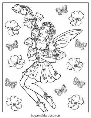 Fairy boyama sayfası – çocuk aktivitesi, PDF indir