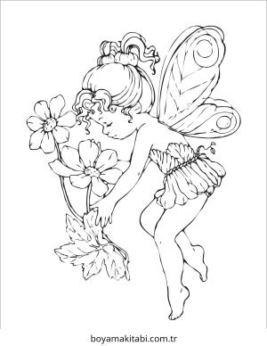 Fairy boyama sayfası – renkli çizimler, okul öncesi