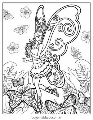 Fairy boyama sayfası – çocuk aktivitesi, PDF indir