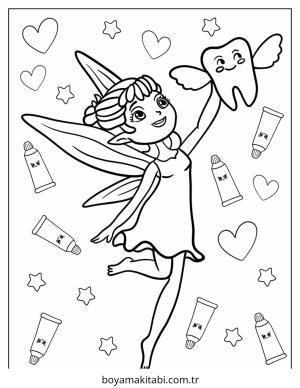 Fairy boyama sayfası – okul öncesi, evde etkinlik