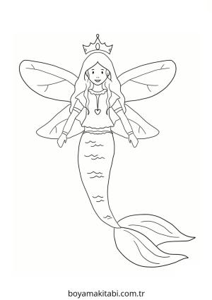 Fairy boyama sayfası – kolay boyama, eğitici aktivite