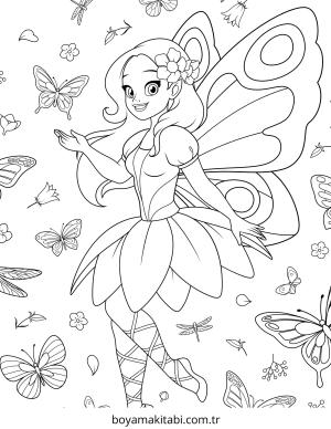 Fairy boyama sayfası – keyifli zaman, renkli çizimler