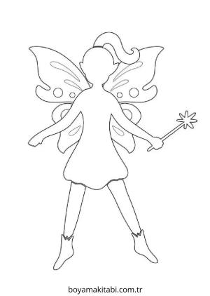 Fairy boyama sayfası – sevimli karakter, sanatsal çalışma