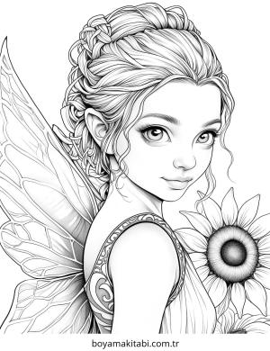 Fairy boyama sayfası – ücretsiz yazdır, boyama etkinliği