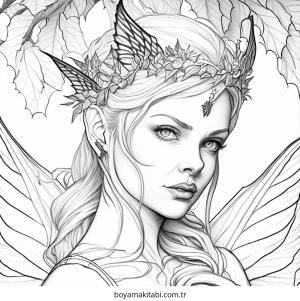 Fairy boyama sayfası – kolay boyama, eğitici aktivite