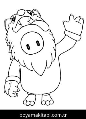 Fall Guys boyama sayfası – renkli çizimler, okul öncesi