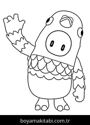 Fall Guys boyama sayfası – çocuklar için, çizgi film temalı