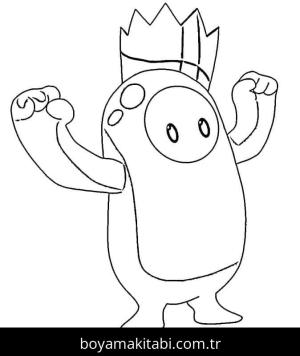 Fall Guys boyama sayfası – okul öncesi, evde etkinlik